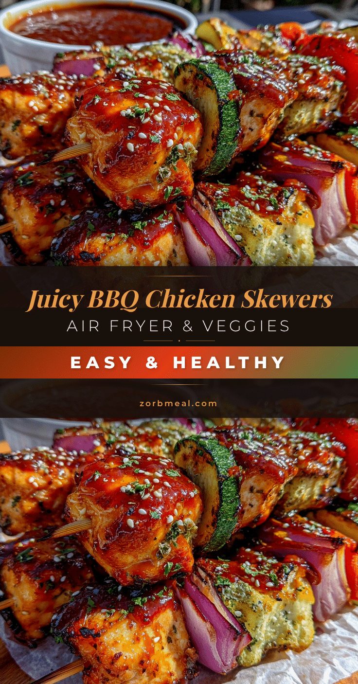 air fryer BBQ chicken skewers recipe