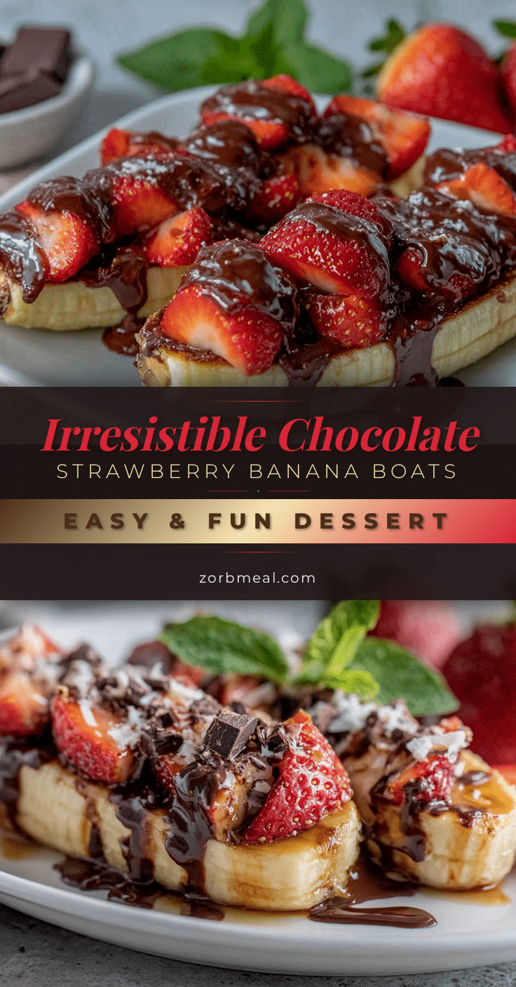 Chocolate-Covered Strawberry Banana Boats recipe