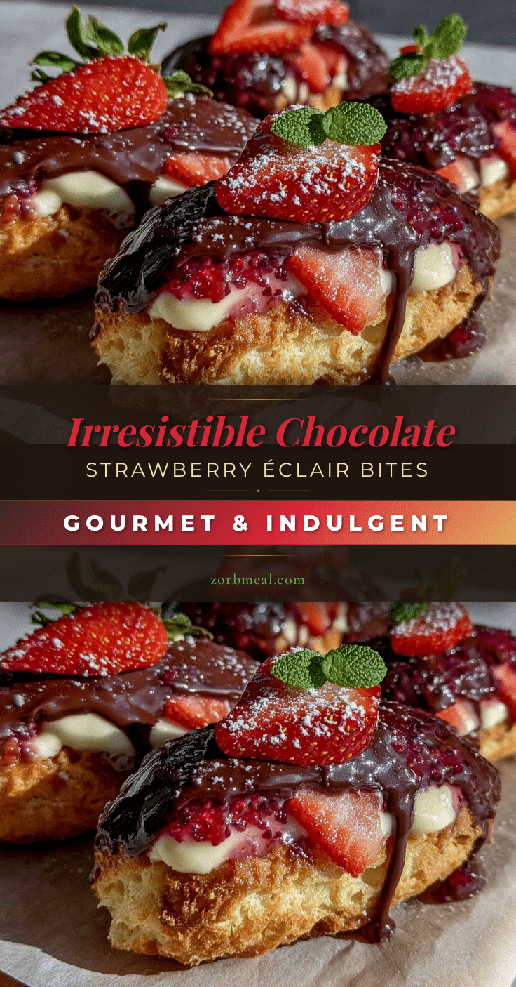 Chocolate-Covered Strawberry Eclair Bites recipe