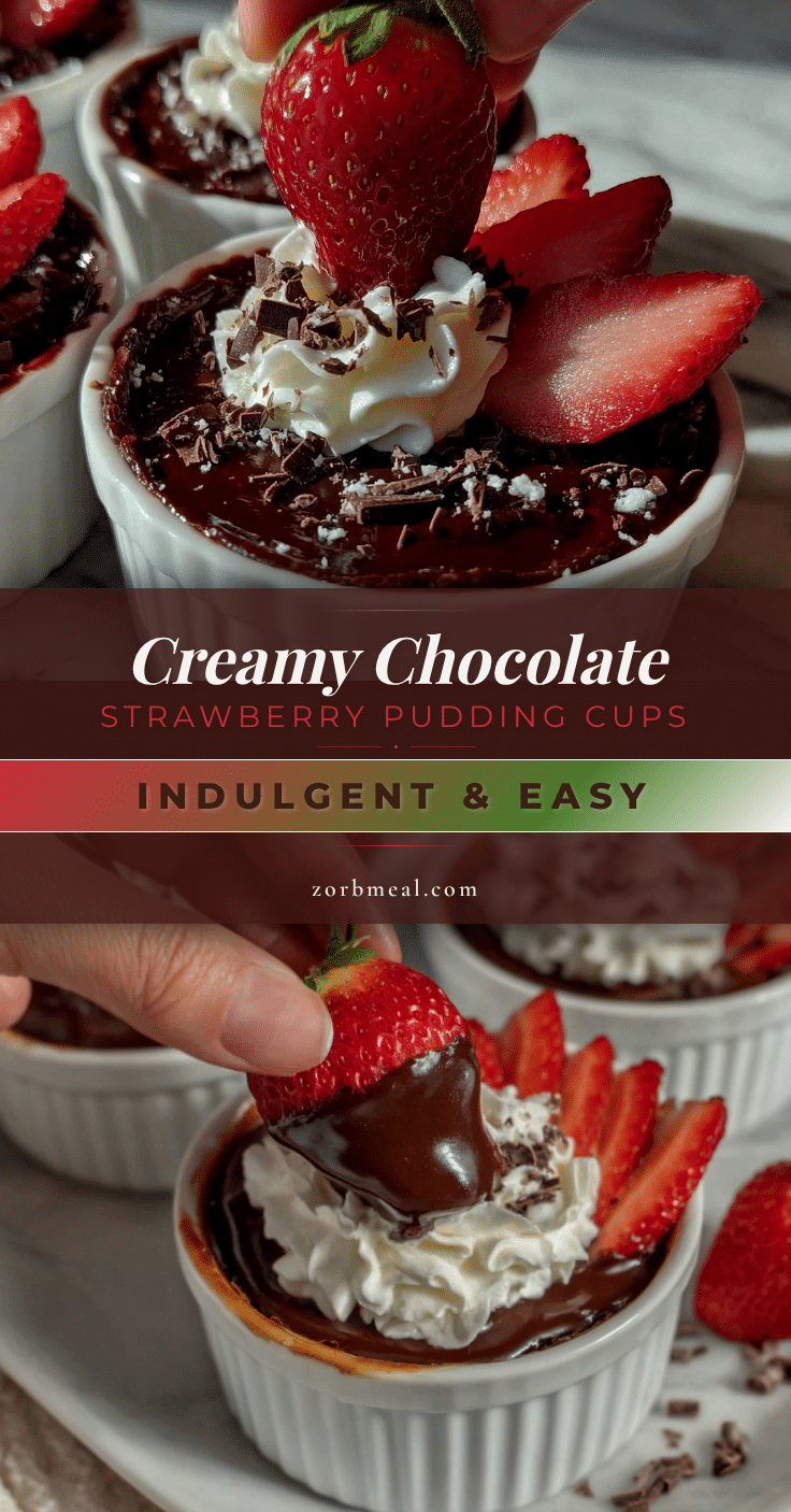 chocolate-covered strawberry pudding cups recipe