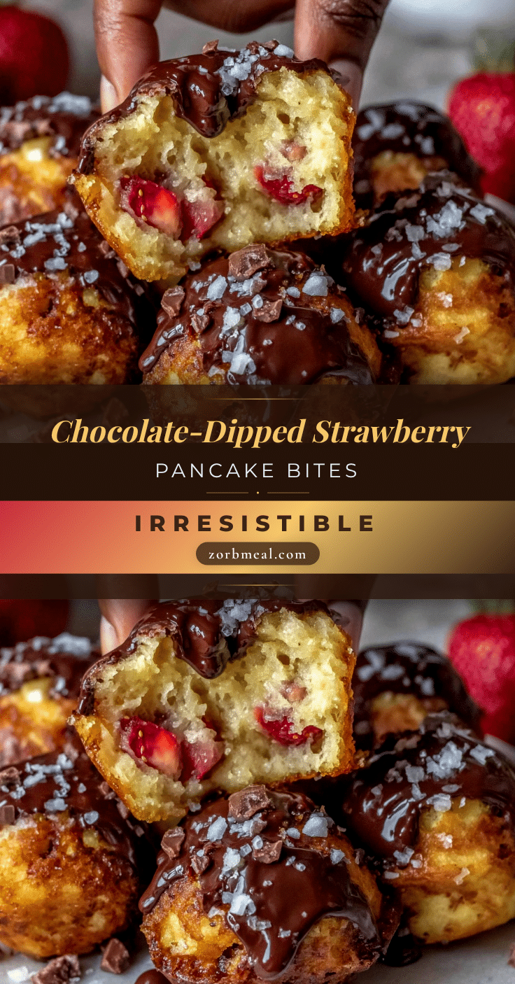 chocolate-dipped strawberry pancake bites recipe