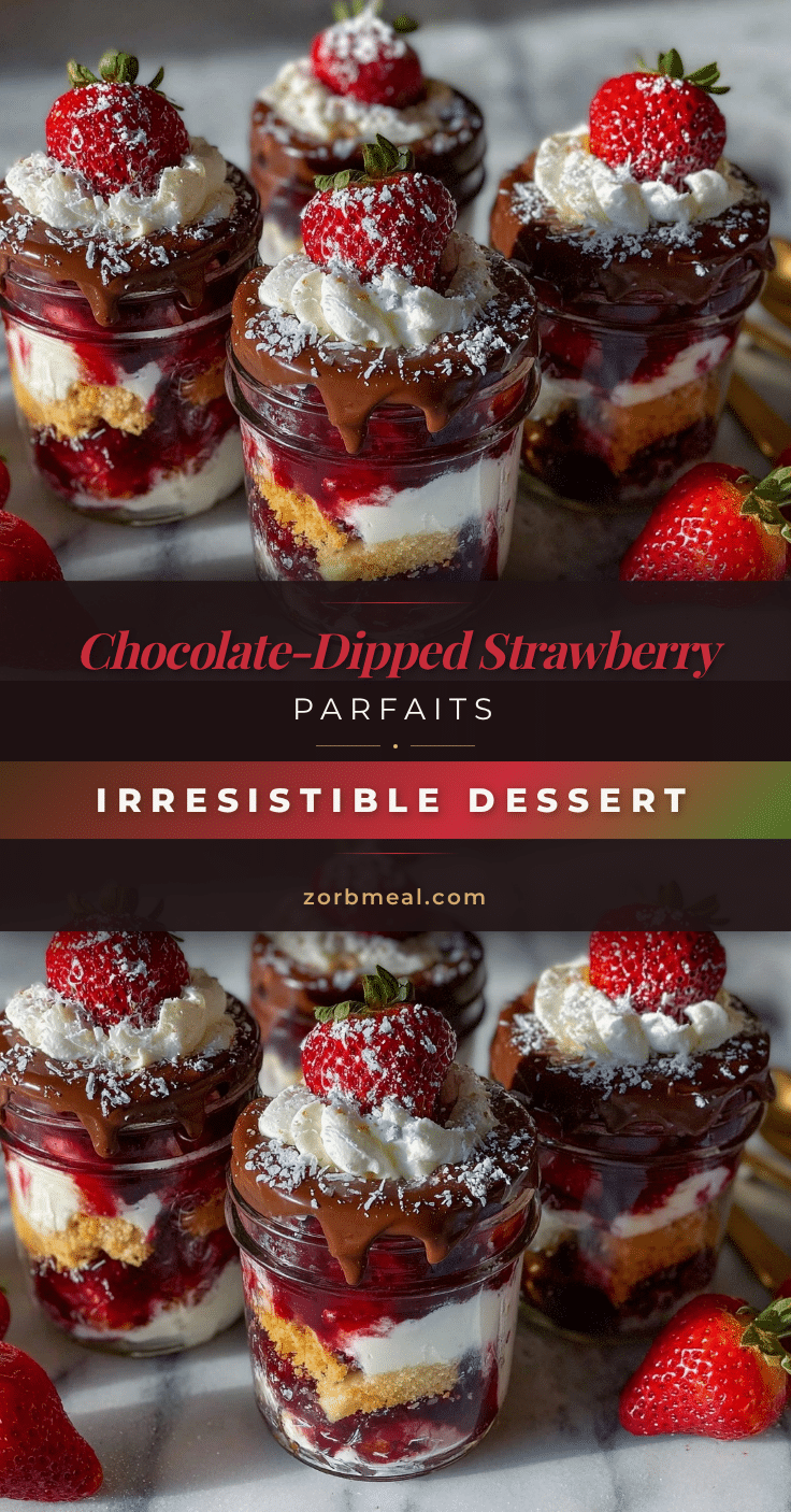 chocolate-dipped strawberry parfait jars recipe