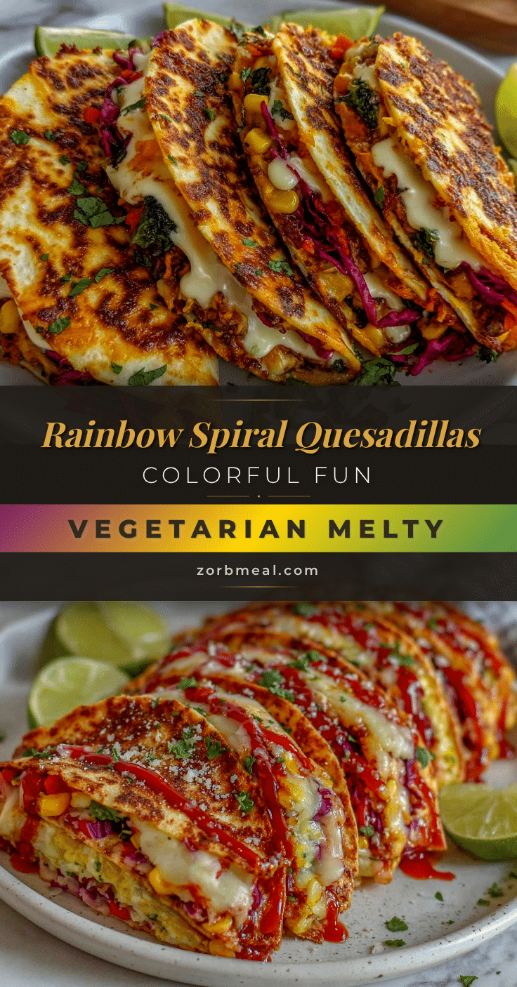 Dr. Seuss Rainbow Spiral Quesadillas recipe