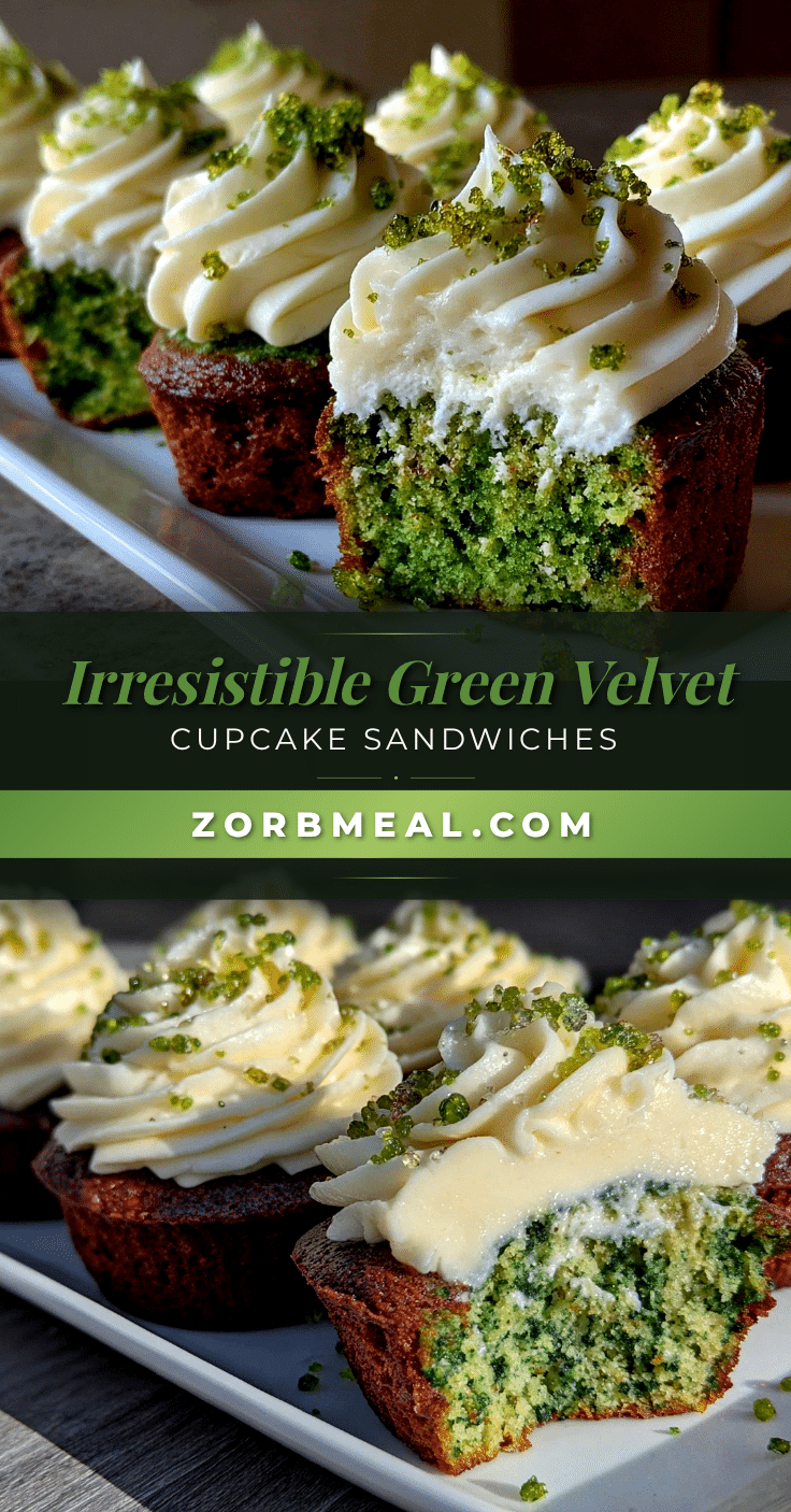 Green Velvet Cupcake Sandwiches recipe
