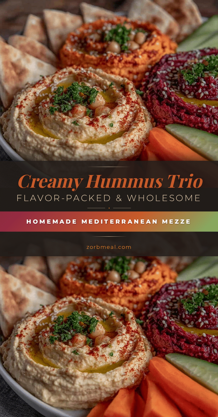 Healthy Homemade Hummus Trio recipe