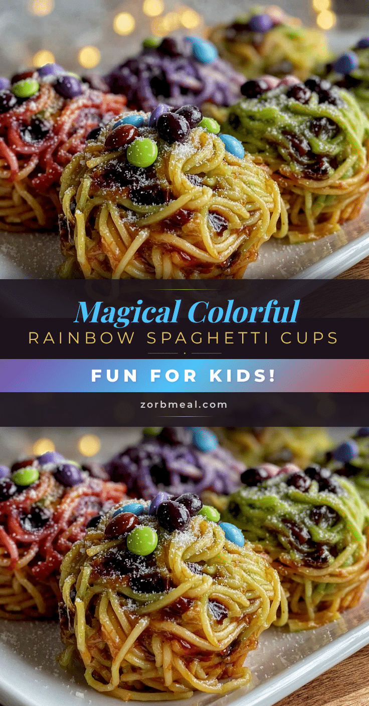 rainbow spaghetti cups recipe