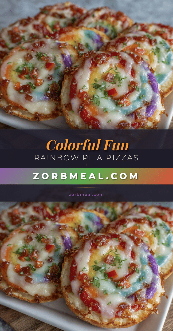 rainbow swirl pita pizzas recipe