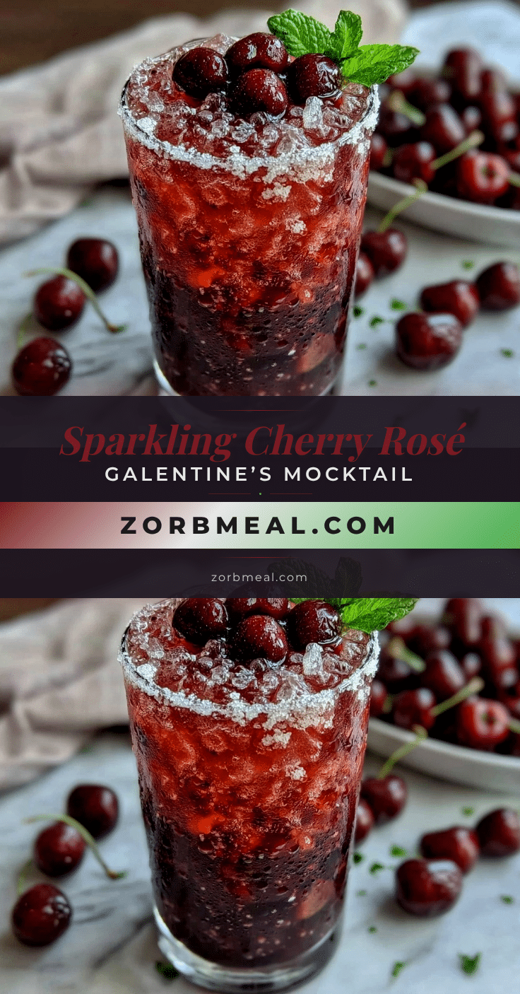 Sparkling Cherry Rosé Mocktail recipe
