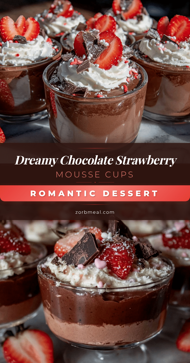 Valentine’s Chocolate Strawberry Mousse Cups recipe