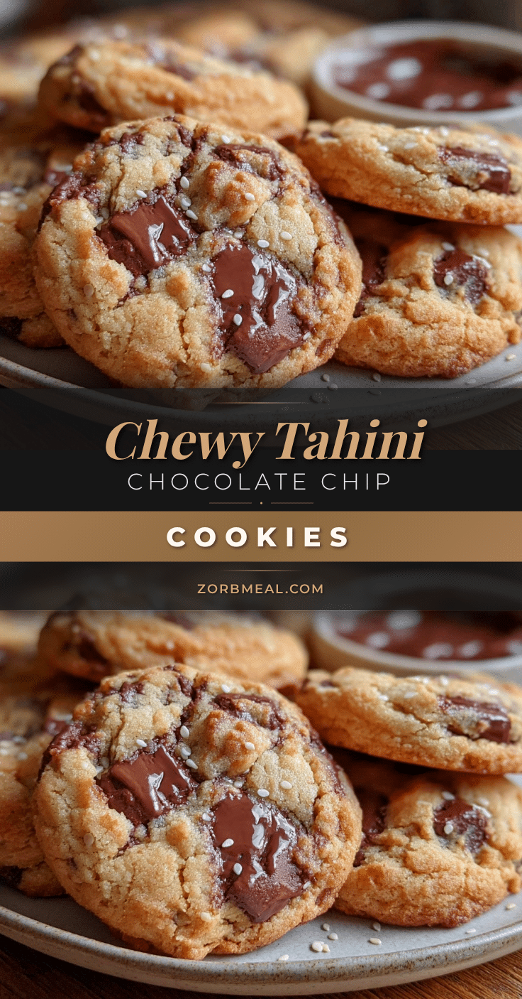 chewy tahini chocolate chip cookies recipe