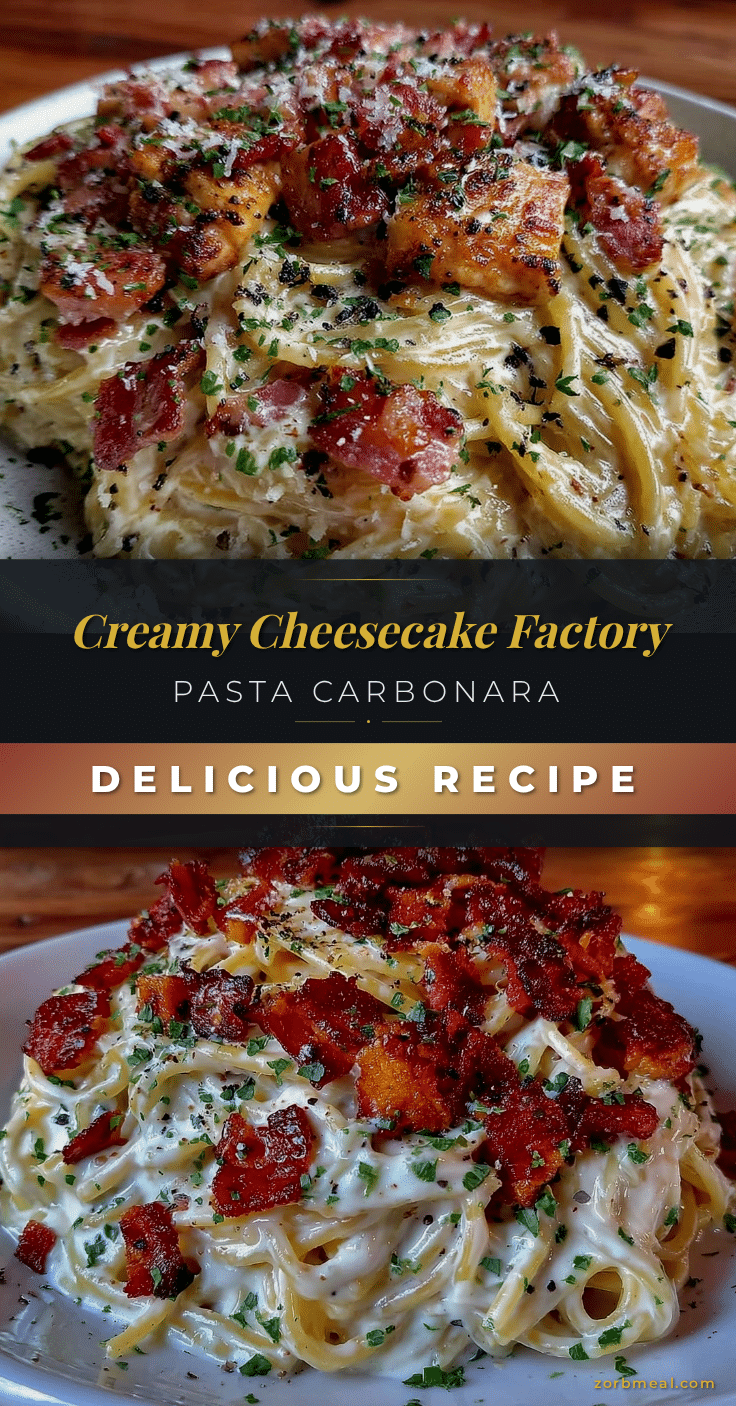 Creamy Cheesecake Factory Pasta Carbonara Copycat recipe