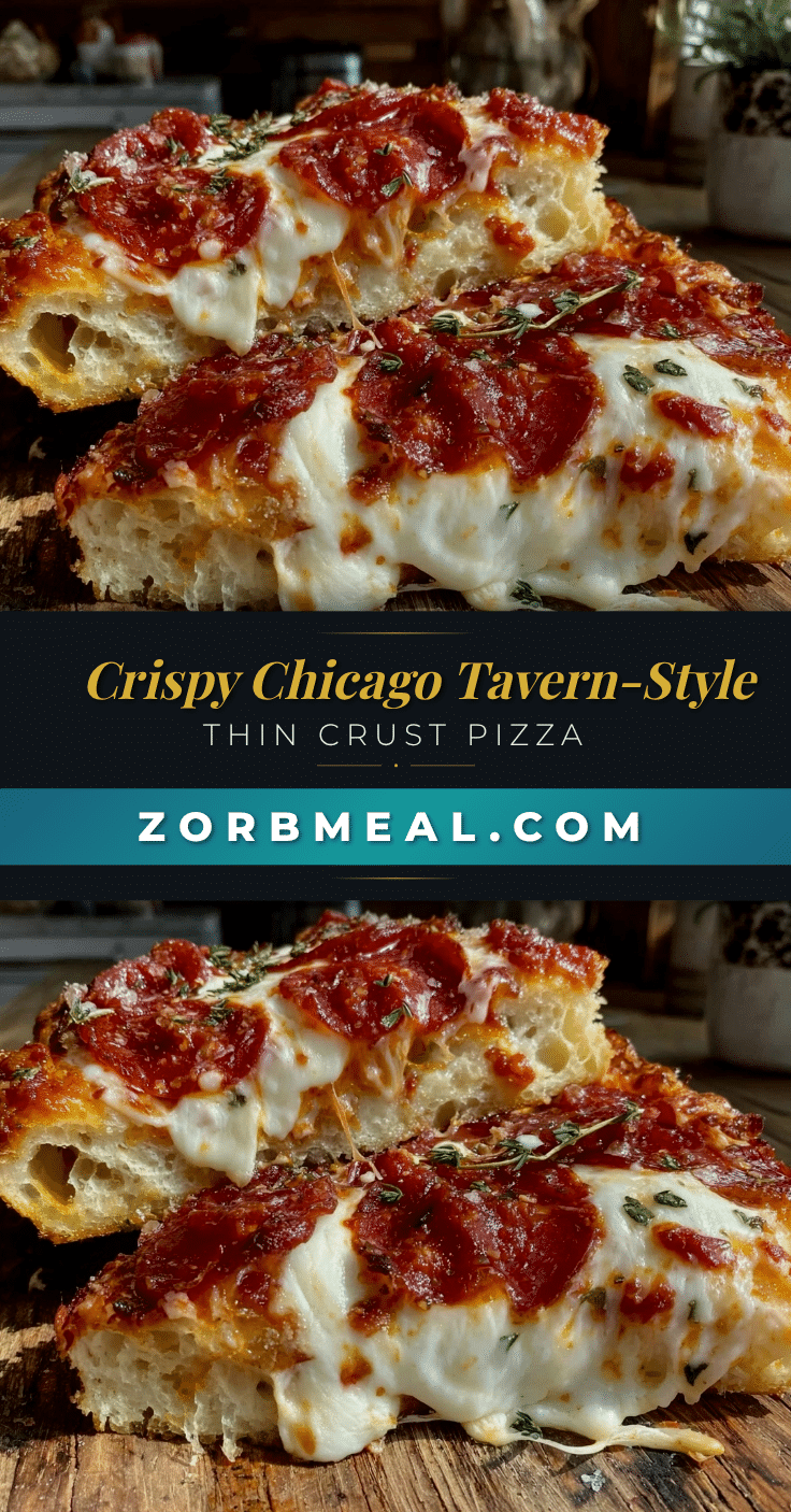 Crispy Chicago Tavern-Style Thin Crust Pizza recipe