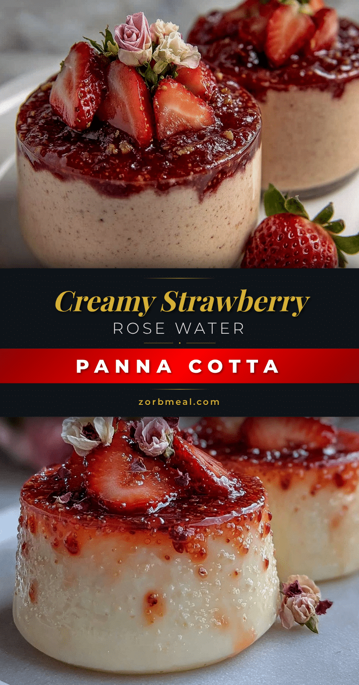 strawberry rose water panna cotta recipe