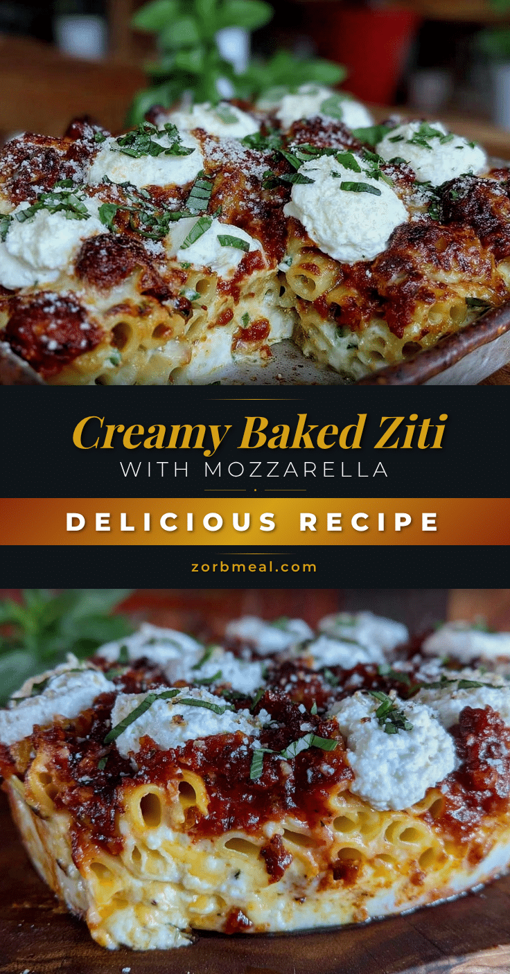 baked ziti with ricotta and mozzarella recipe