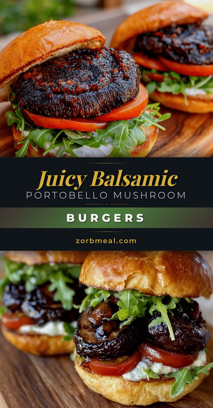 balsamic marinated portobello mushroom burgers recipe