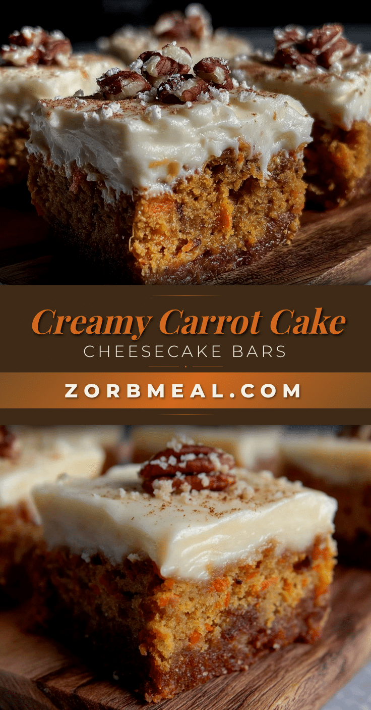 creamy carrot cake cheesecake bars recipe