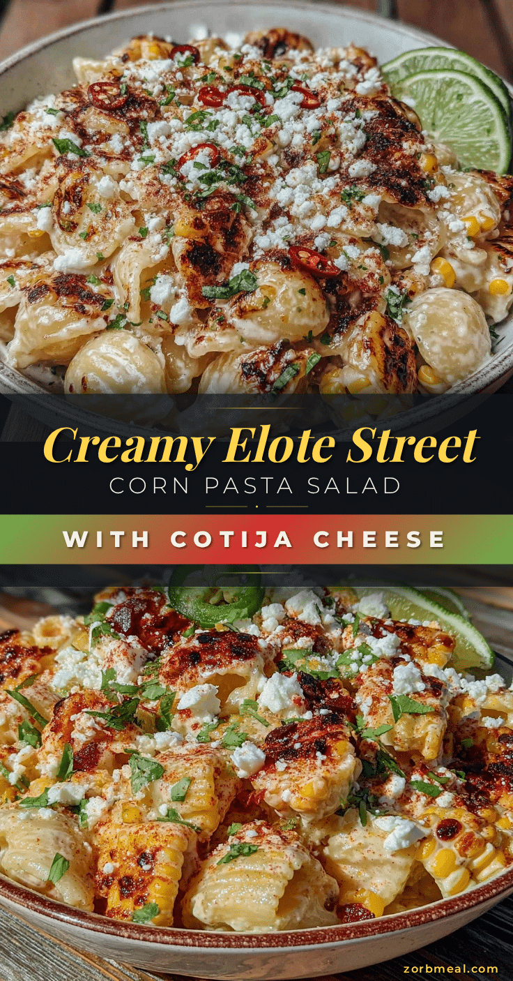 creamy elote street corn pasta salad recipe