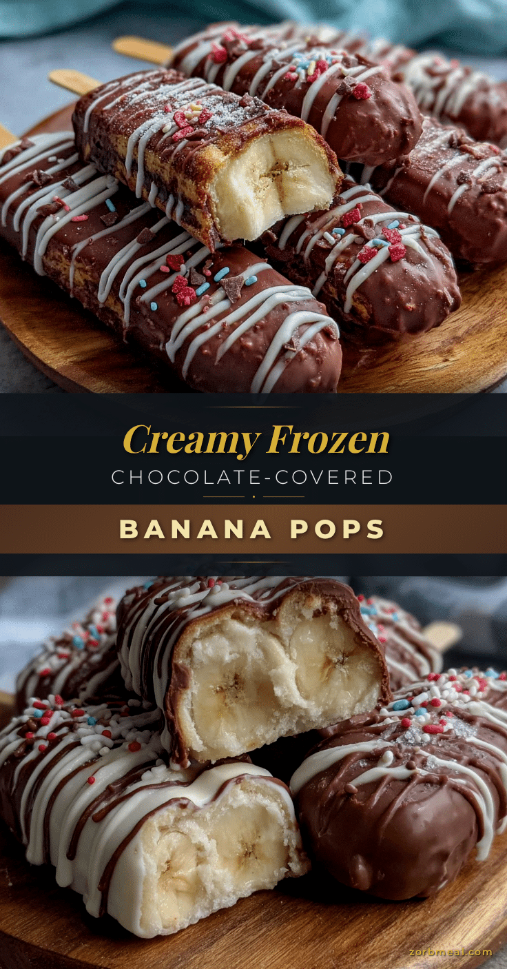 creamy frozen chocolate-covered banana pops recipe