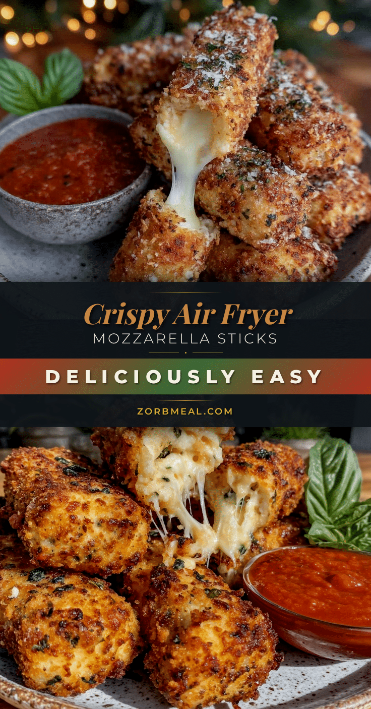 crispy air fryer mozzarella sticks recipe