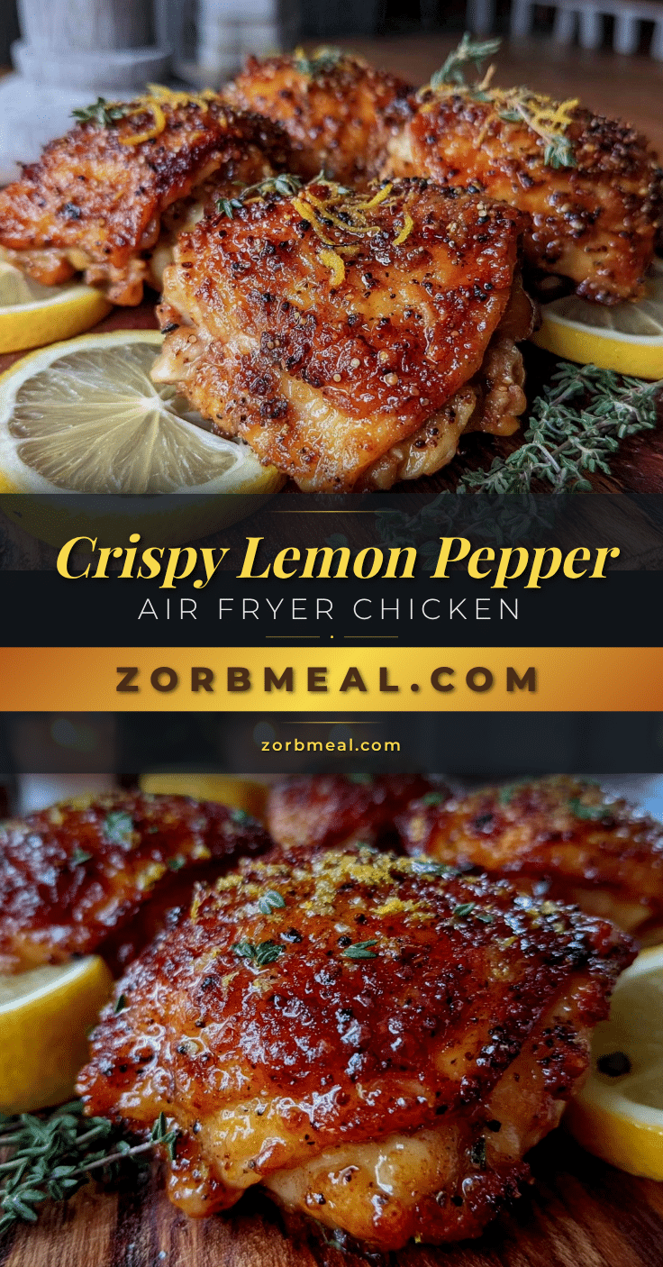 crispy lemon pepper air fryer chicken thighs recipe