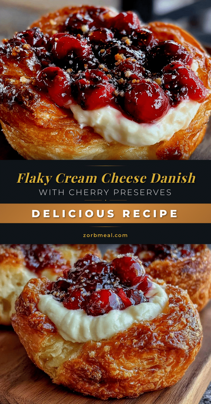 flaky cream cheese danish with cherry preserves recipe