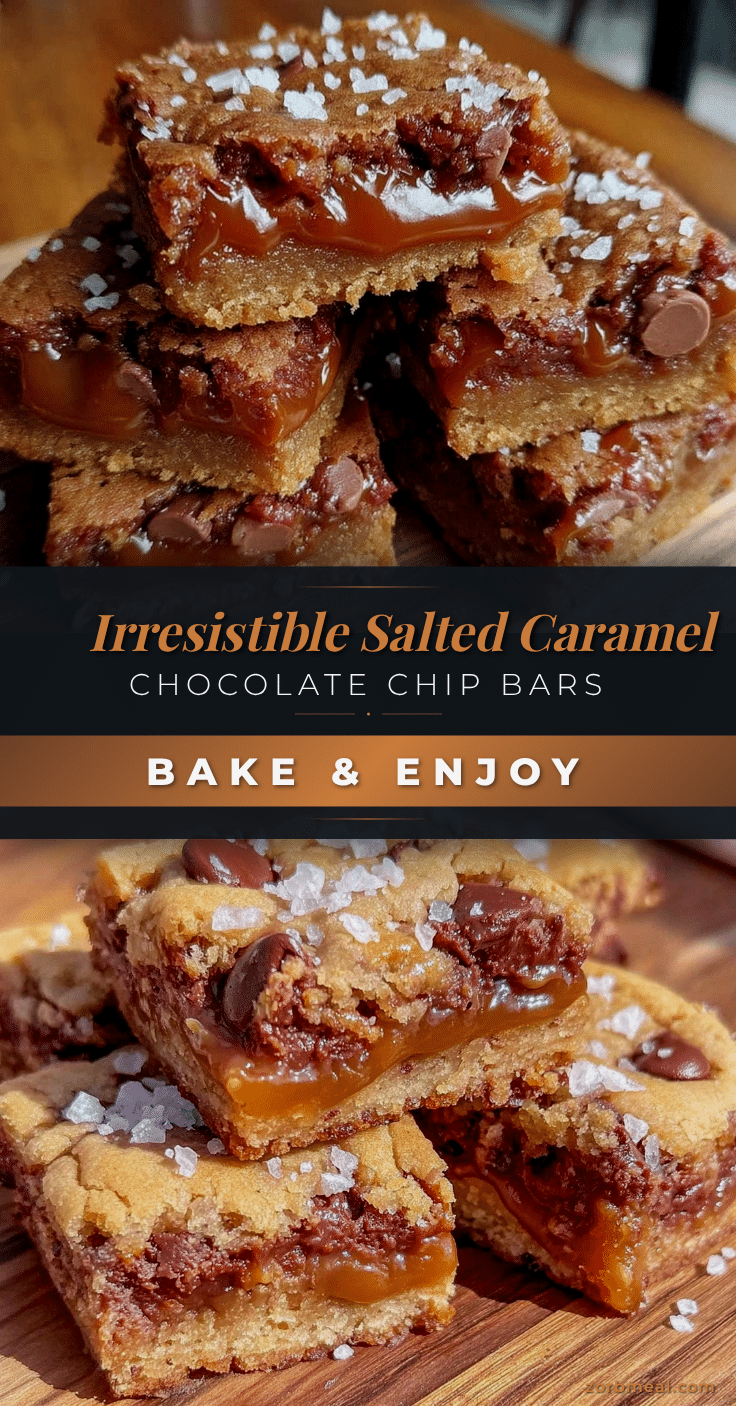 salted caramel chocolate chip cookie bars recipe