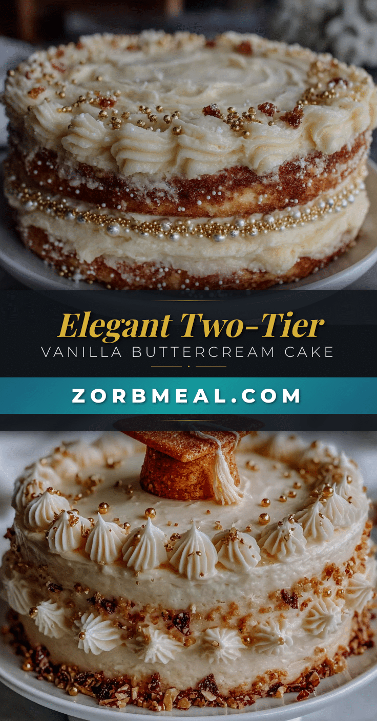 two-tier vanilla buttercream graduation cake recipe