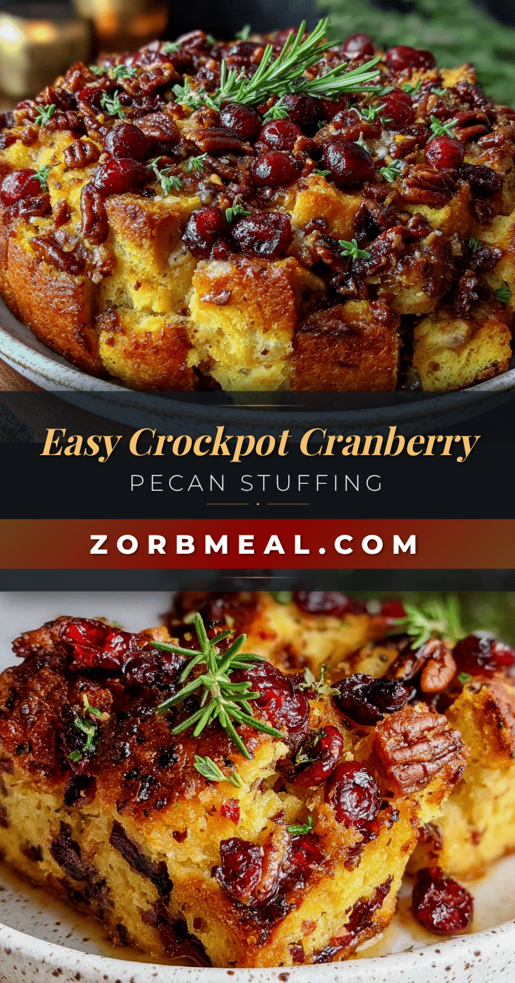 easy crockpot cranberry pecan stuffing recipe