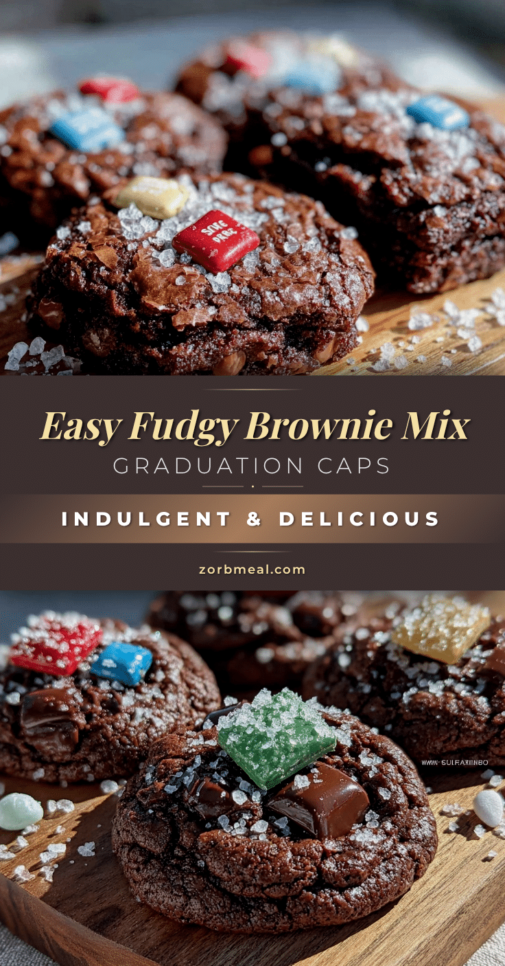 fudgy brownie mix cookie graduation caps recipe