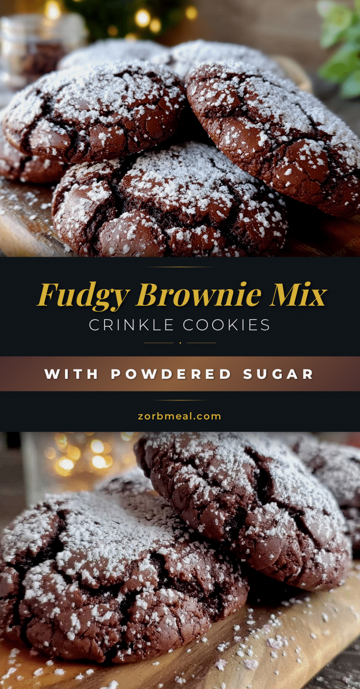 fudgy brownie mix crinkle cookies recipe