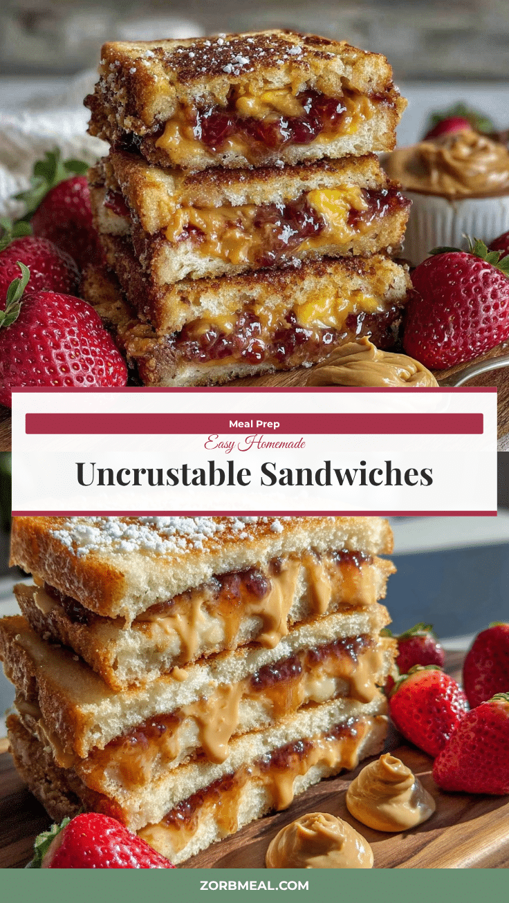 homemade Uncrustable sandwiches recipe