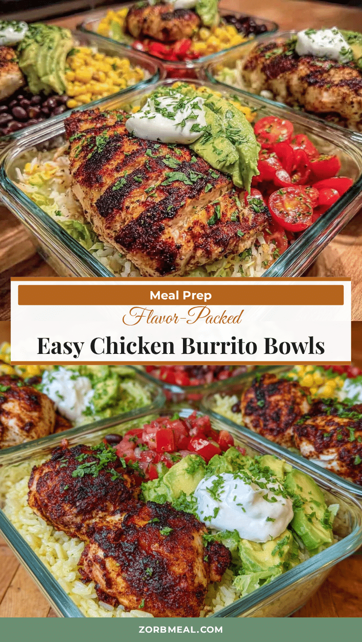 chicken burrito bowl meal prep recipe