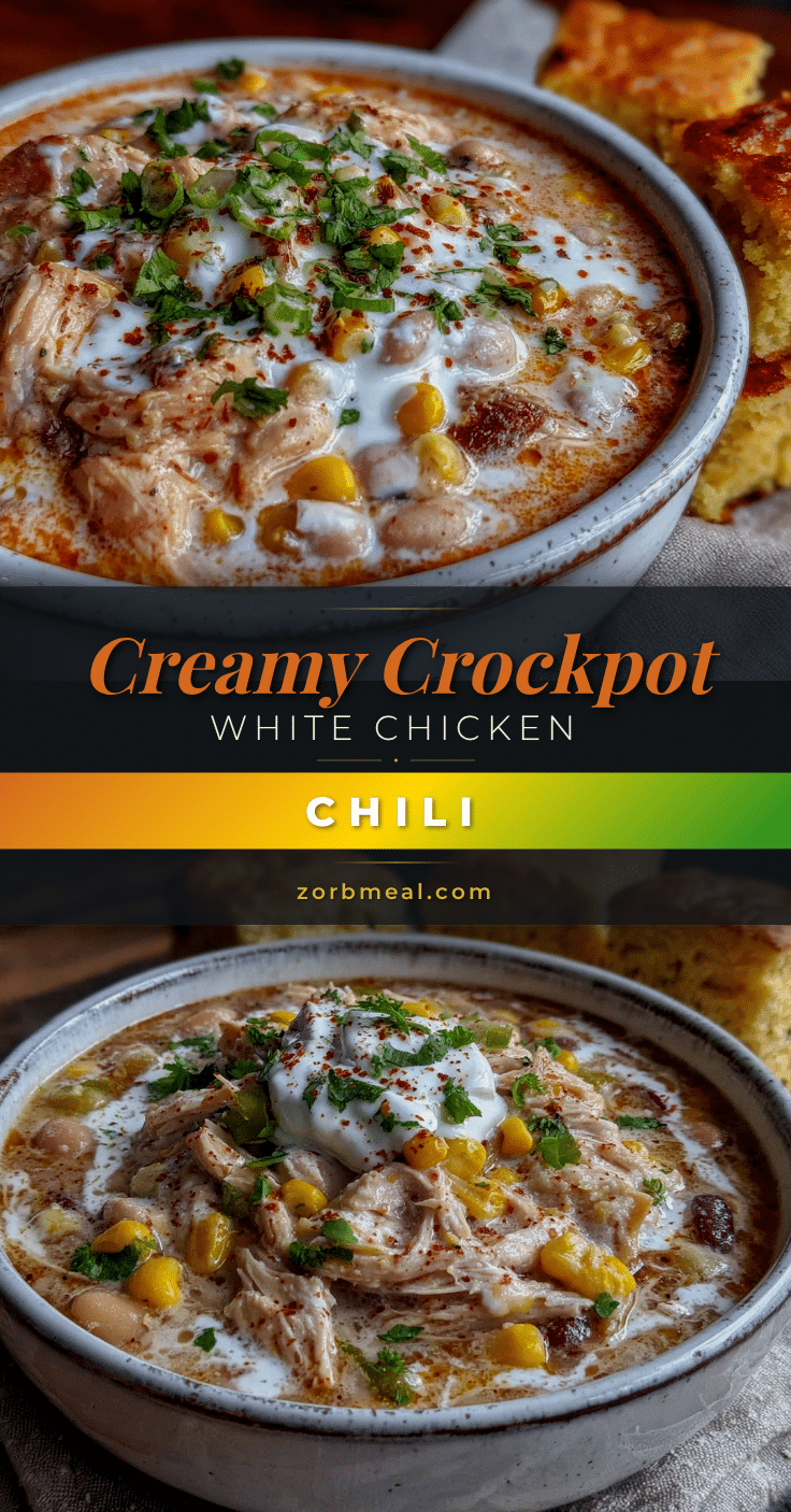 creamy crockpot white chicken chili recipe