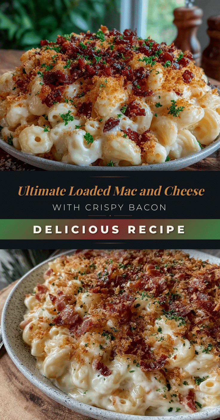 creamy loaded mac and cheese with crispy bacon breadcrumbs recipe