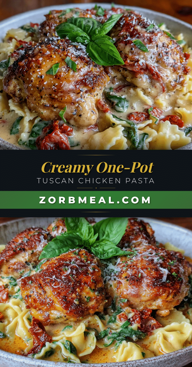 creamy one-pot Tuscan chicken pasta recipe