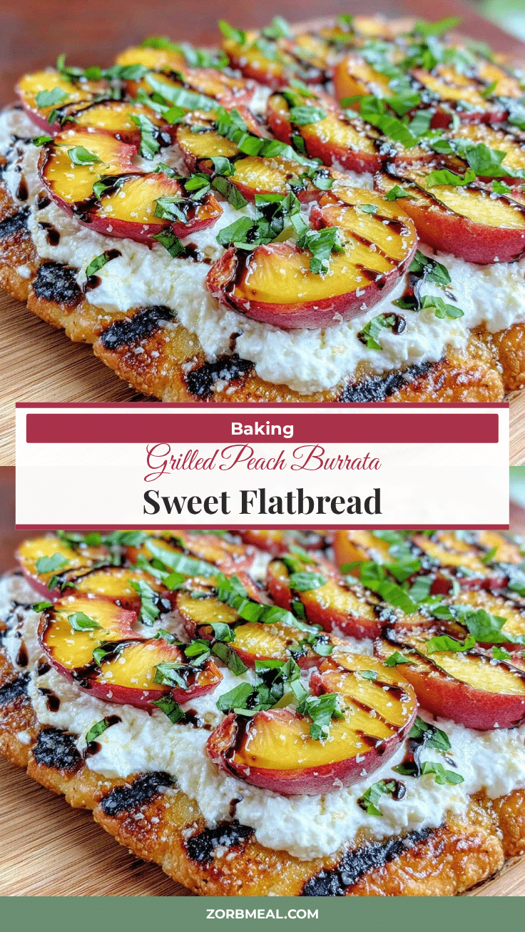 grilled peach and burrata flatbread recipe