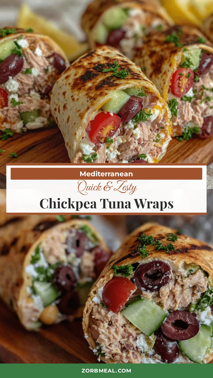 Mediterranean chickpea and tuna salad wraps recipe