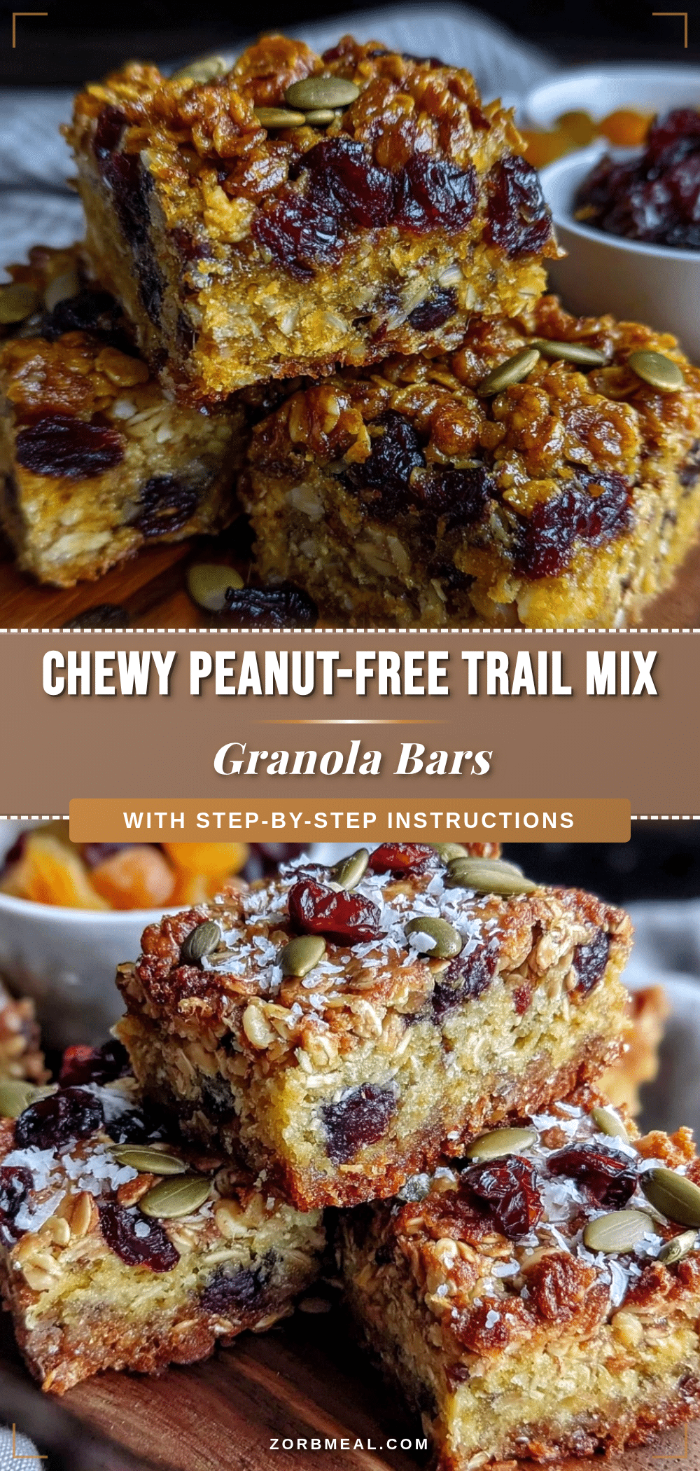 chewy peanut-free trail mix granola bars recipe