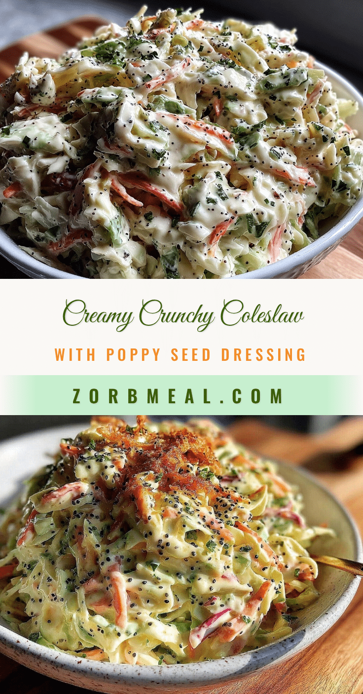 creamy crunchy coleslaw with poppy seed dressing recipe