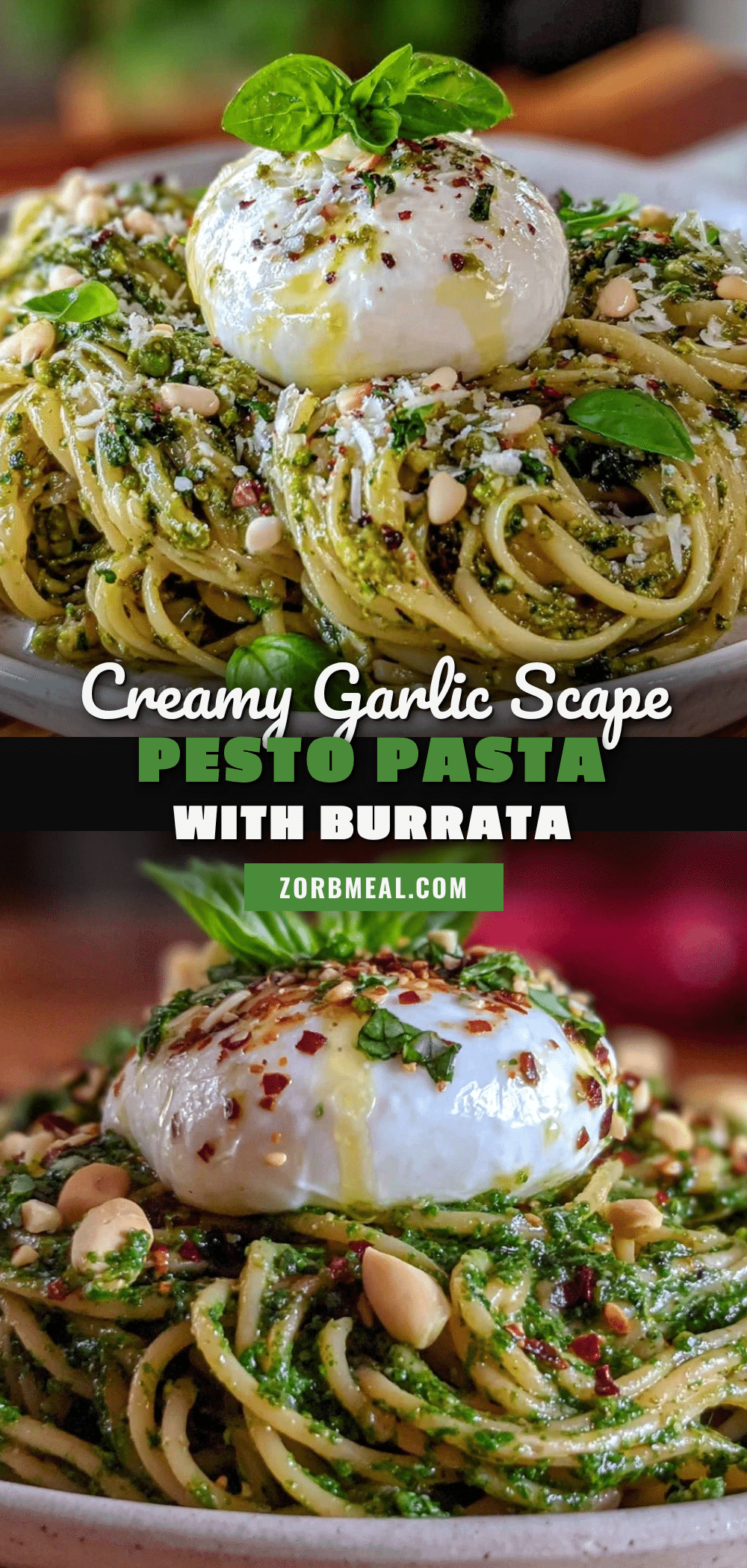 creamy garlic scape pesto pasta recipe