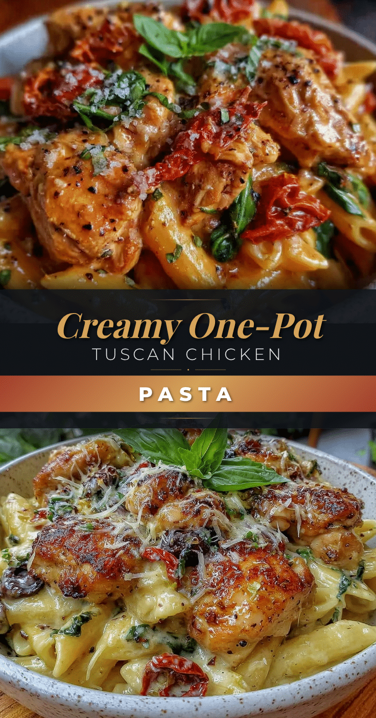 creamy one-pot tuscan chicken pasta recipe