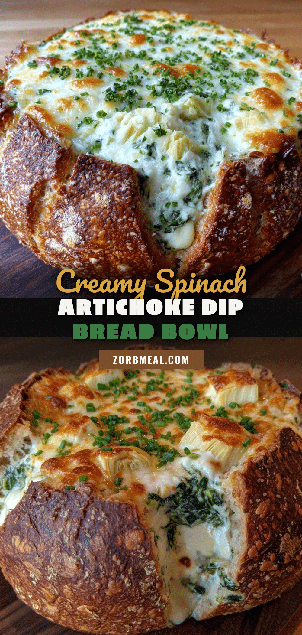 creamy spinach artichoke dip bread bowl recipe