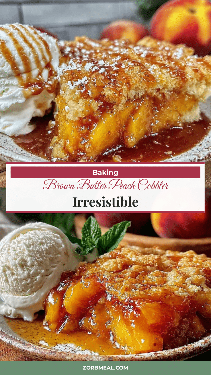 crispy brown butter peach cobbler recipe