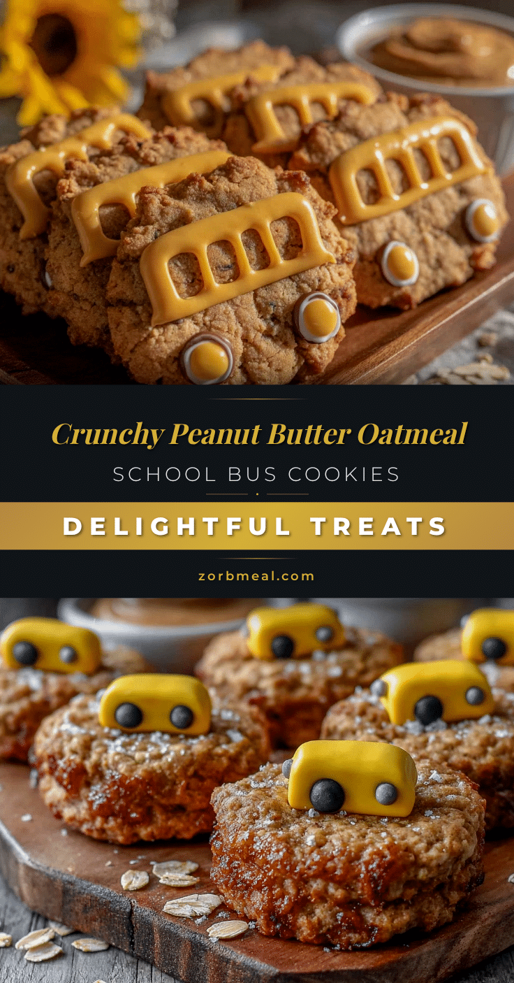 crunchy peanut butter oatmeal school bus cookies recipe
