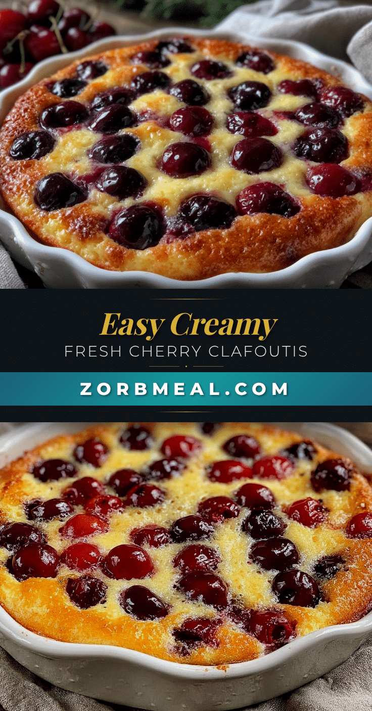 Easy Creamy Fresh Cherry Clafoutis recipe