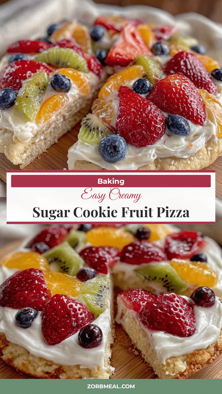 easy creamy sugar cookie fruit pizza recipe