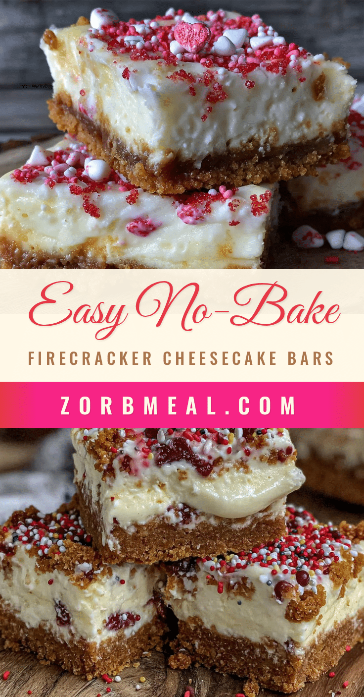 Easy No-Bake Firecracker Cheesecake Bars recipe