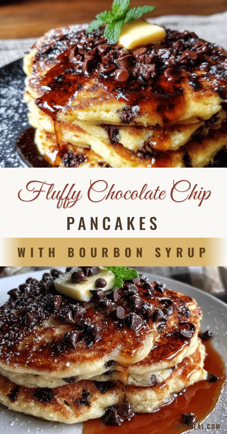 fluffy chocolate chip pancake stack recipe