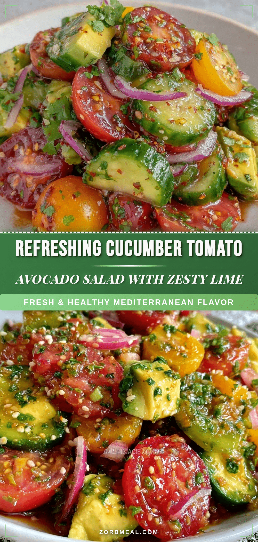 fresh cucumber tomato avocado salad recipe