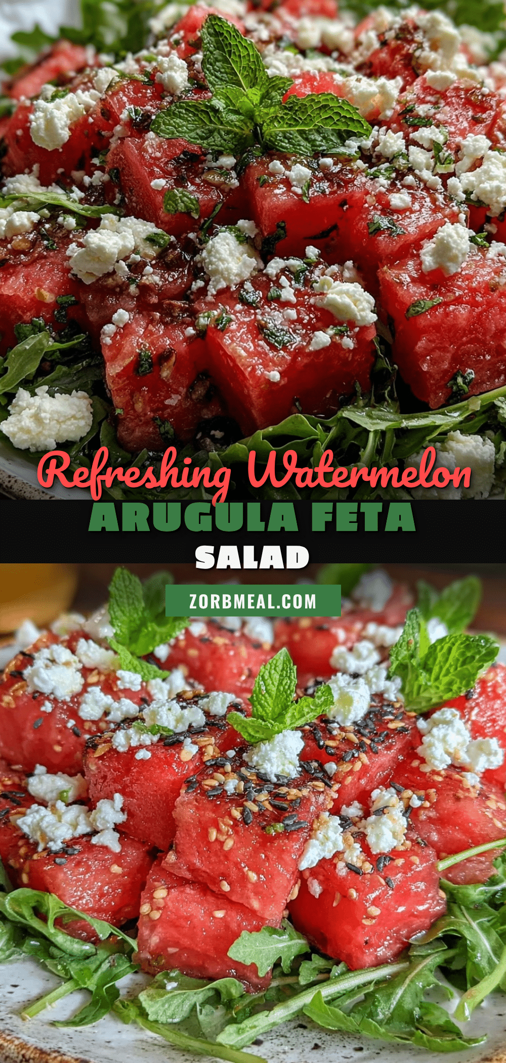 fresh watermelon arugula feta salad recipe